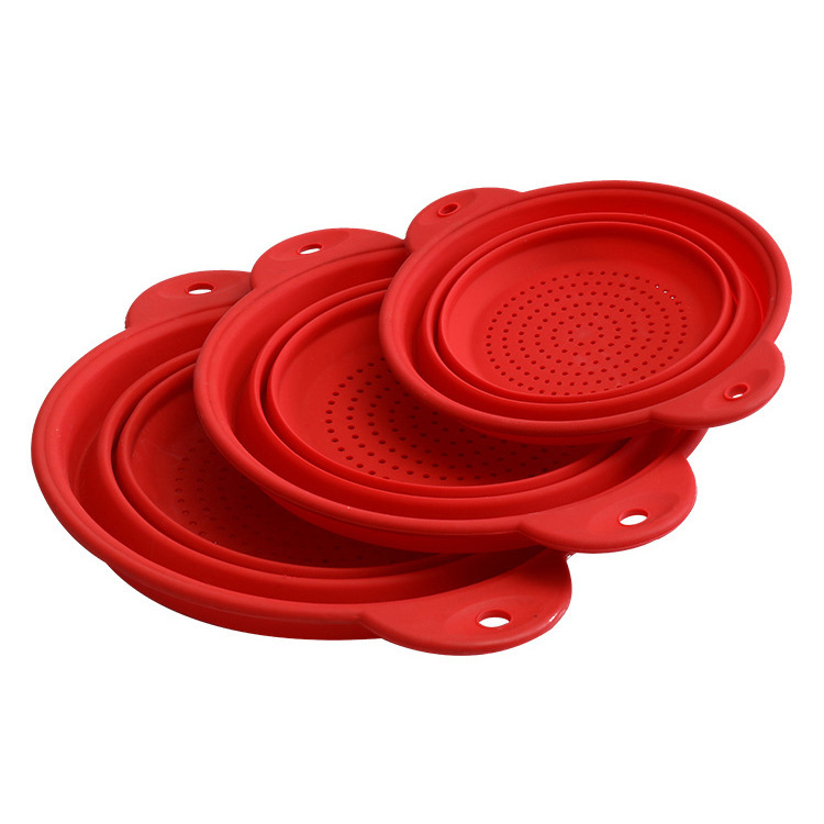 硅膠瀝水籃圓形可伸縮洗菜籃